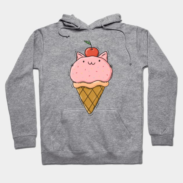 Kitty Ice Cream Hoodie by Tania Tania